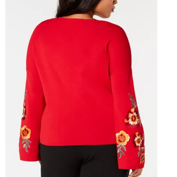 NWT INC Macy's Floral Femme Knit Sweater Plus 3X - Picture 2 of 5